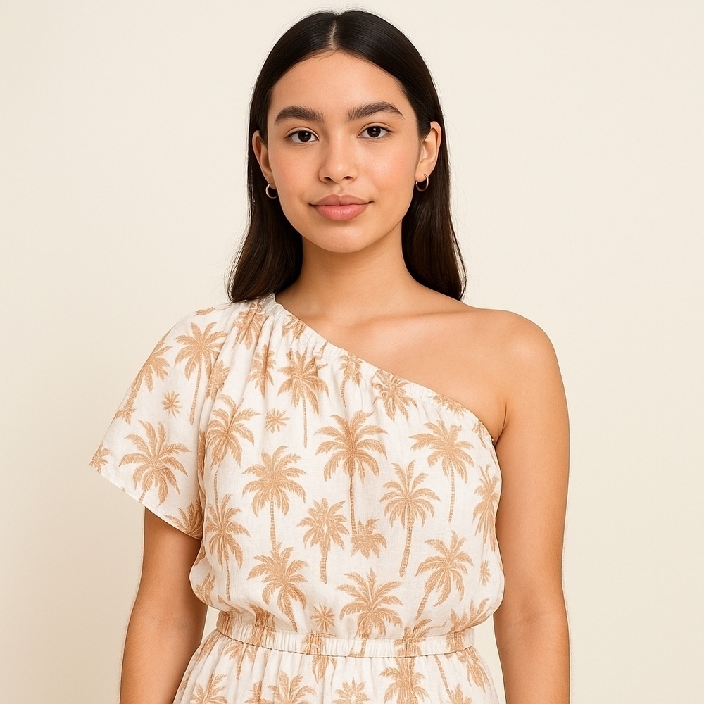 Anne Klein Off-One-Shoulder Puff Sleeve Top – Size L – NWT